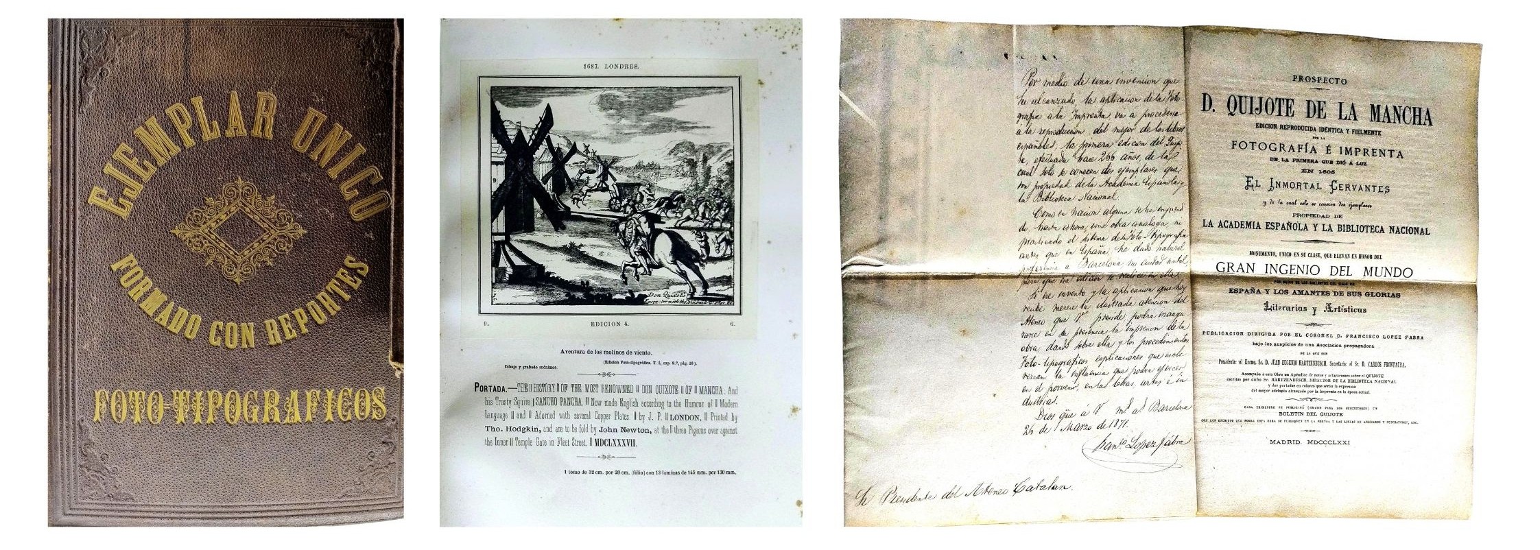 Fac-simil de la primera edición de Don Quijote : ejemplar único formado con reportes foto-tipográficos.