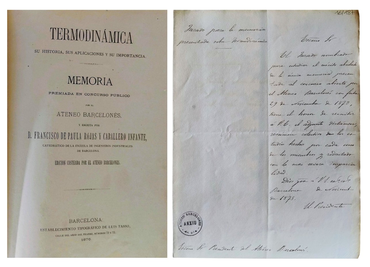 Memòria premiada en concurs públics per l'Ateneu Barcelonès i Comunicat de novembre 1875 del jurat del consurs convocat per l'Ateneu Barcelonès.